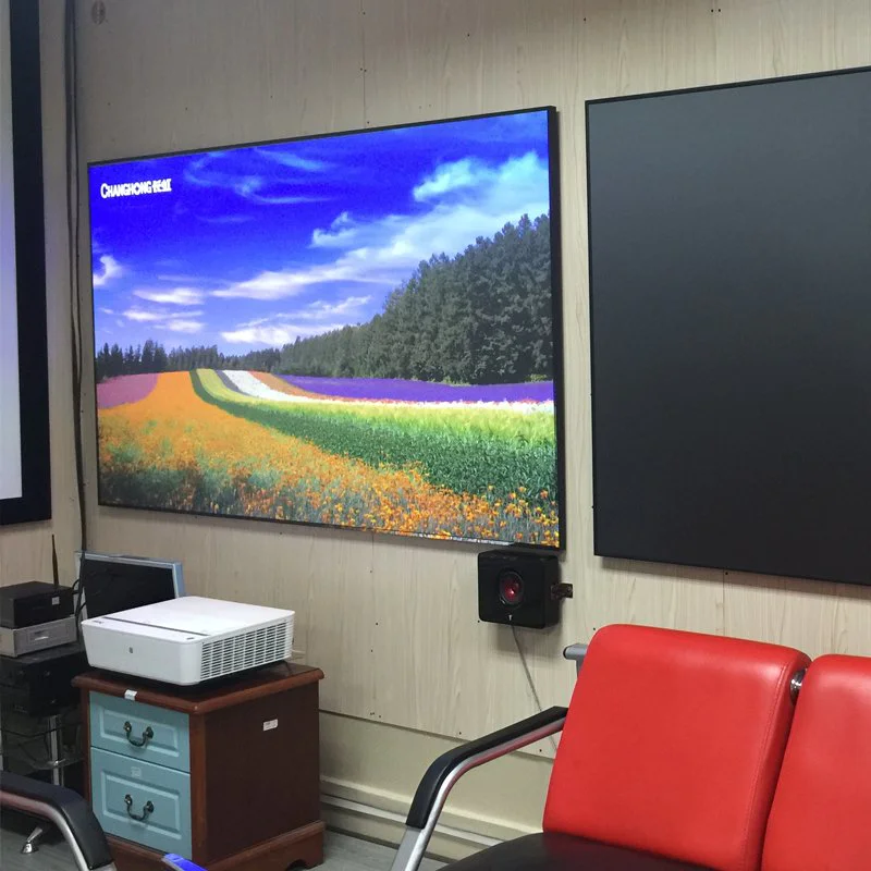 Ambient Light Rejecting Ultra Short Throw Projector Screen With Ultra Thin Frame ZHK100B-PET Crystal