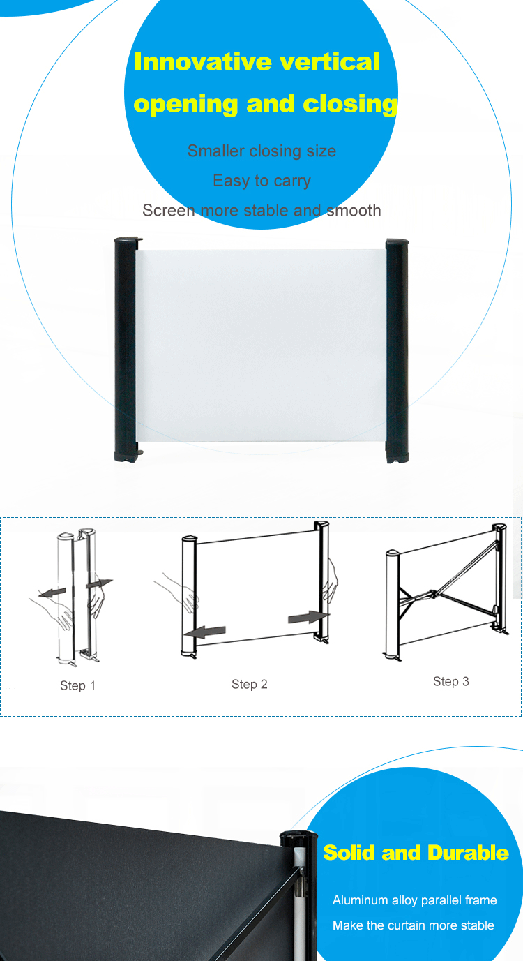 retractable projector screen size supplier for household