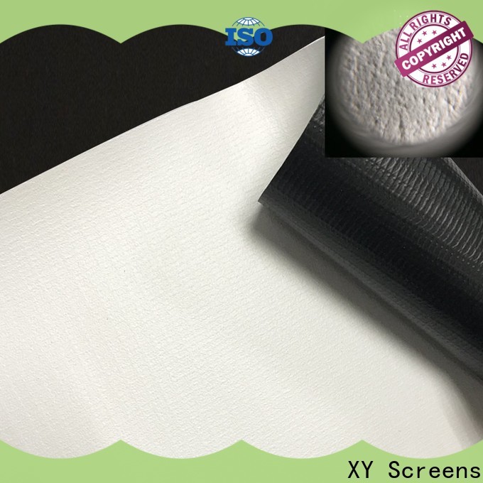 XY Screens front and rear fabric design for fixed frame projection screen