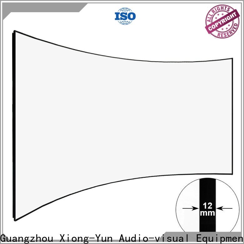 XY Screens curved home theater screen personalized for household