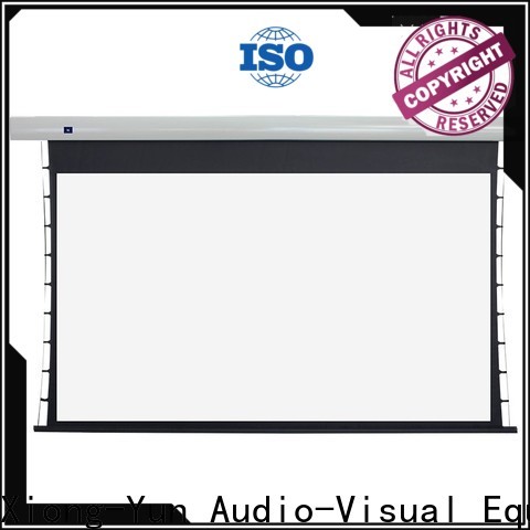 XY Screens light rejecting tensioned projector screen personalized for living room