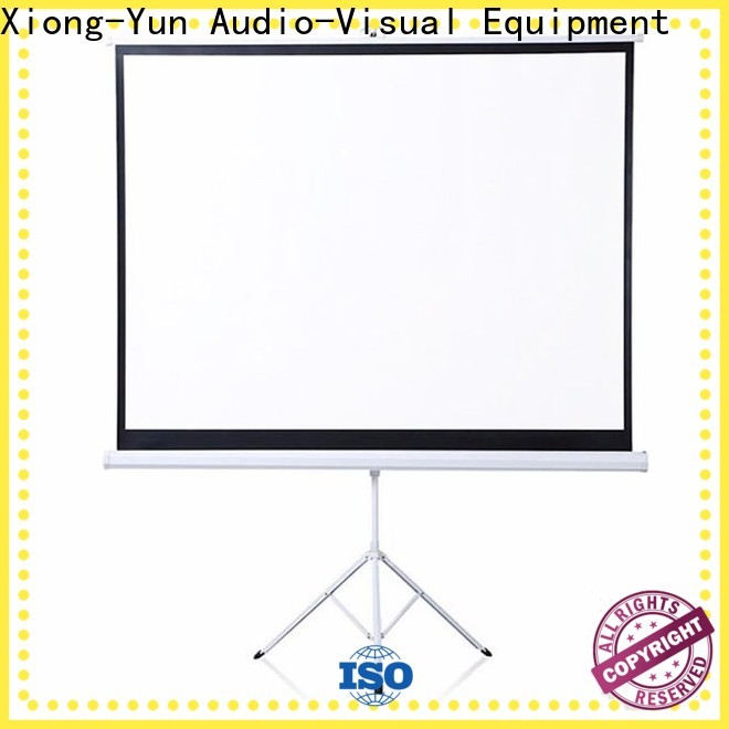 XY Screens tripod screen personalized for meeting room