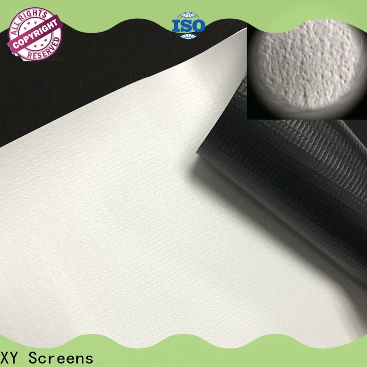XY Screens normal front and rear fabric design for thin frame projector screen