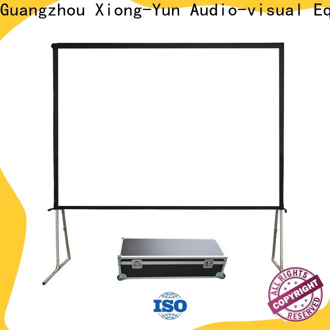 XY Screens outdoor pull down projector screen personalized for square