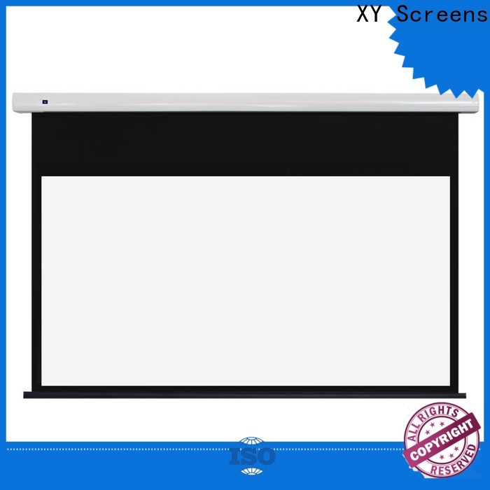 XY Screens intelligent tensioned projector screen personalized for home