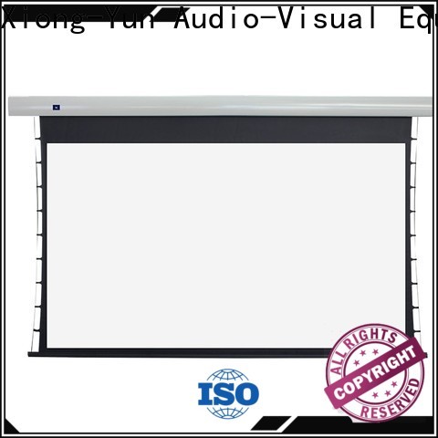 XY Screens intelligent tab tensioned projector screen supplier for home
