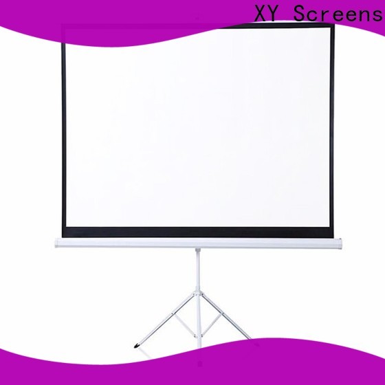 XY Screens stable portable tripod screen personalized for meeting room