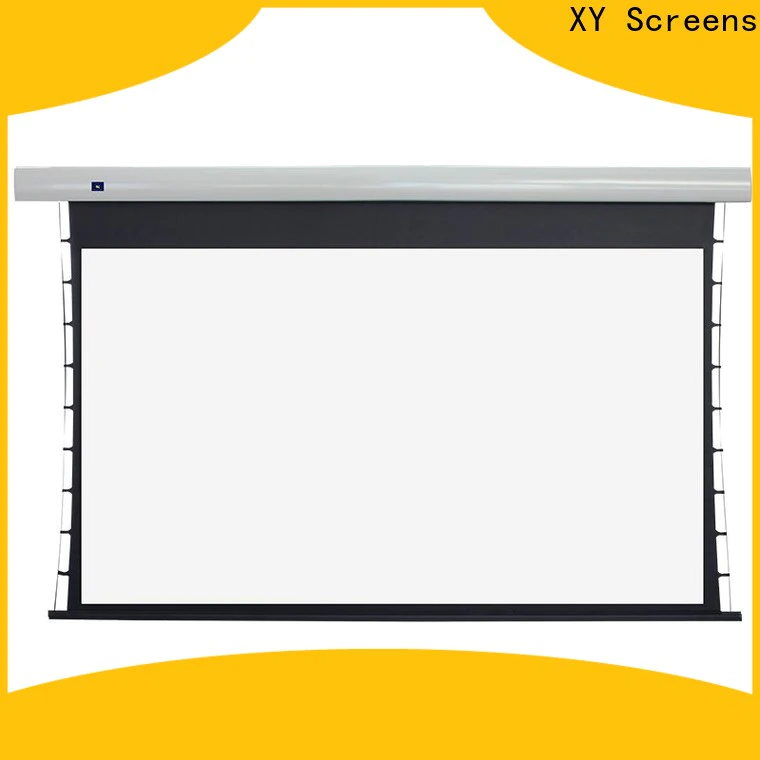 manual tab tensioned projector screen supplier for living room