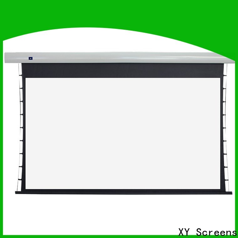 light rejecting tab tensioned projector screen personalized for indoors