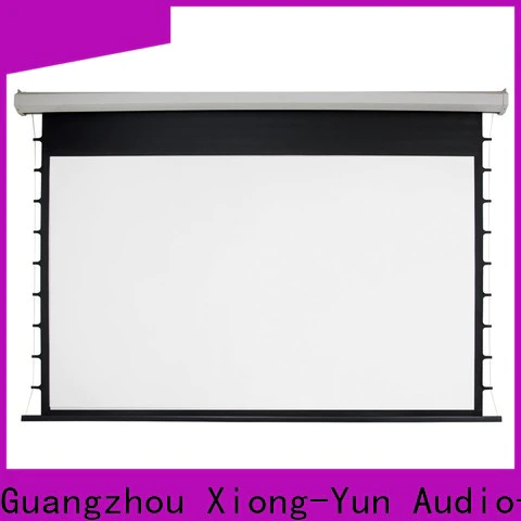 XY Screens motorized projector screen personalized for theater