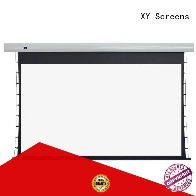 XY Screens intelligent tensioned projector screen for living room
