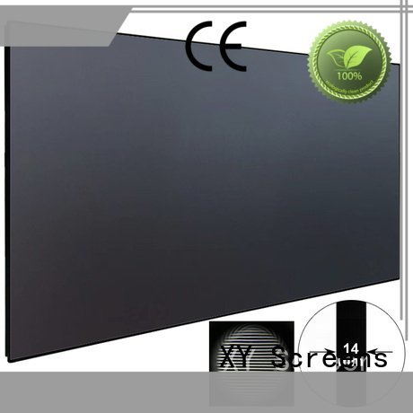 XY Screens ultra short throw projector screen ambient frame thin grid