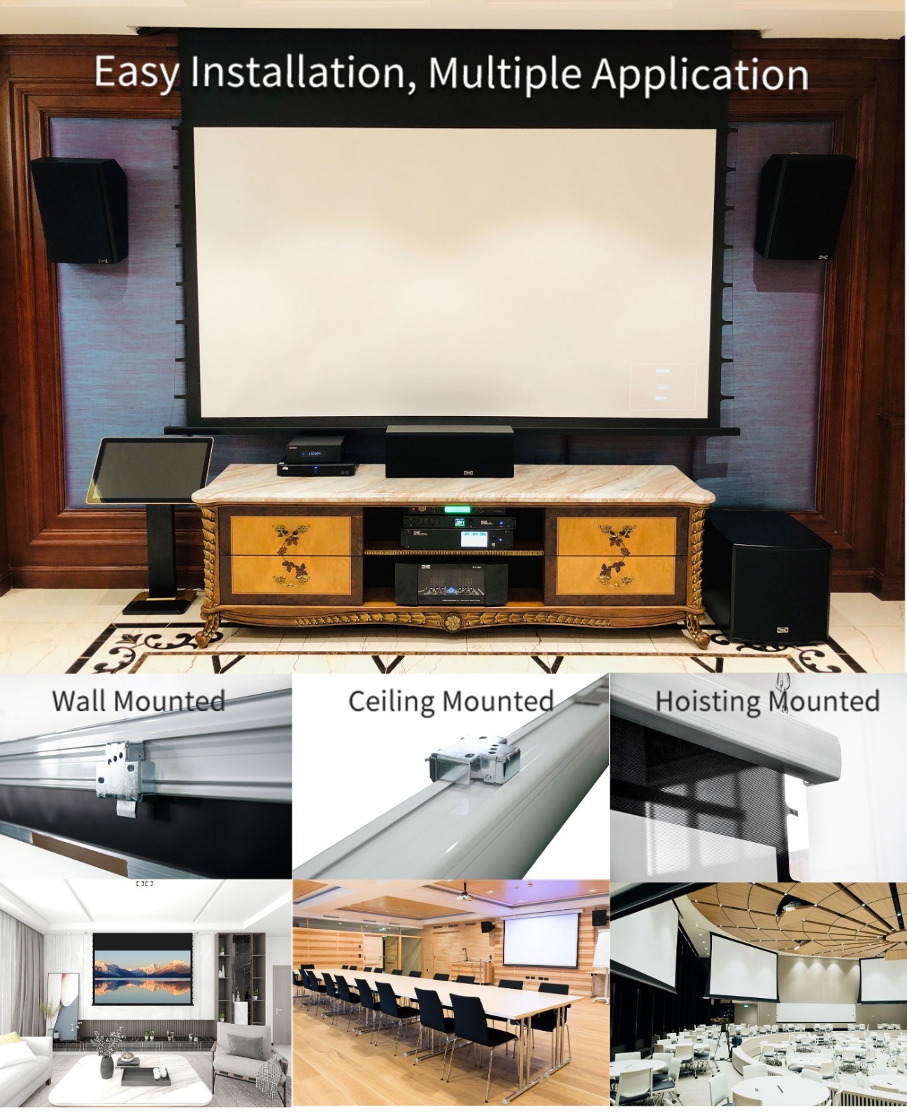 XY Screens curved Motorized Projection Screen supplier for rooms