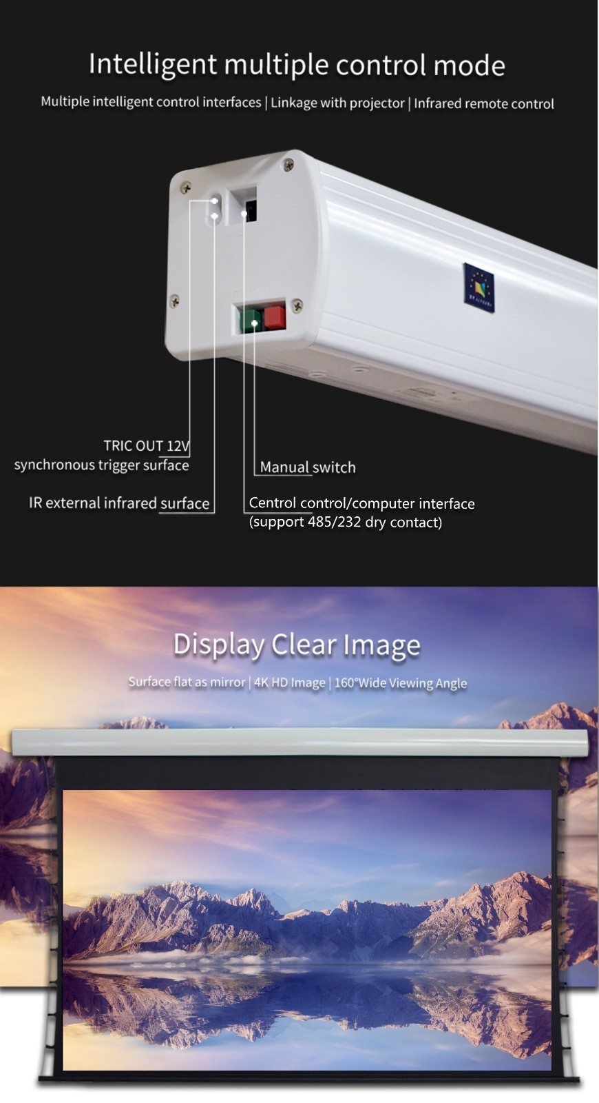 XY Screens curved Motorized Projection Screen supplier for rooms