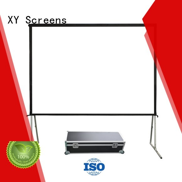 XY Screens stable outdoor movie projector personalized for public